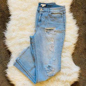 Sky & Sparrow Cropped Distressed Jeans